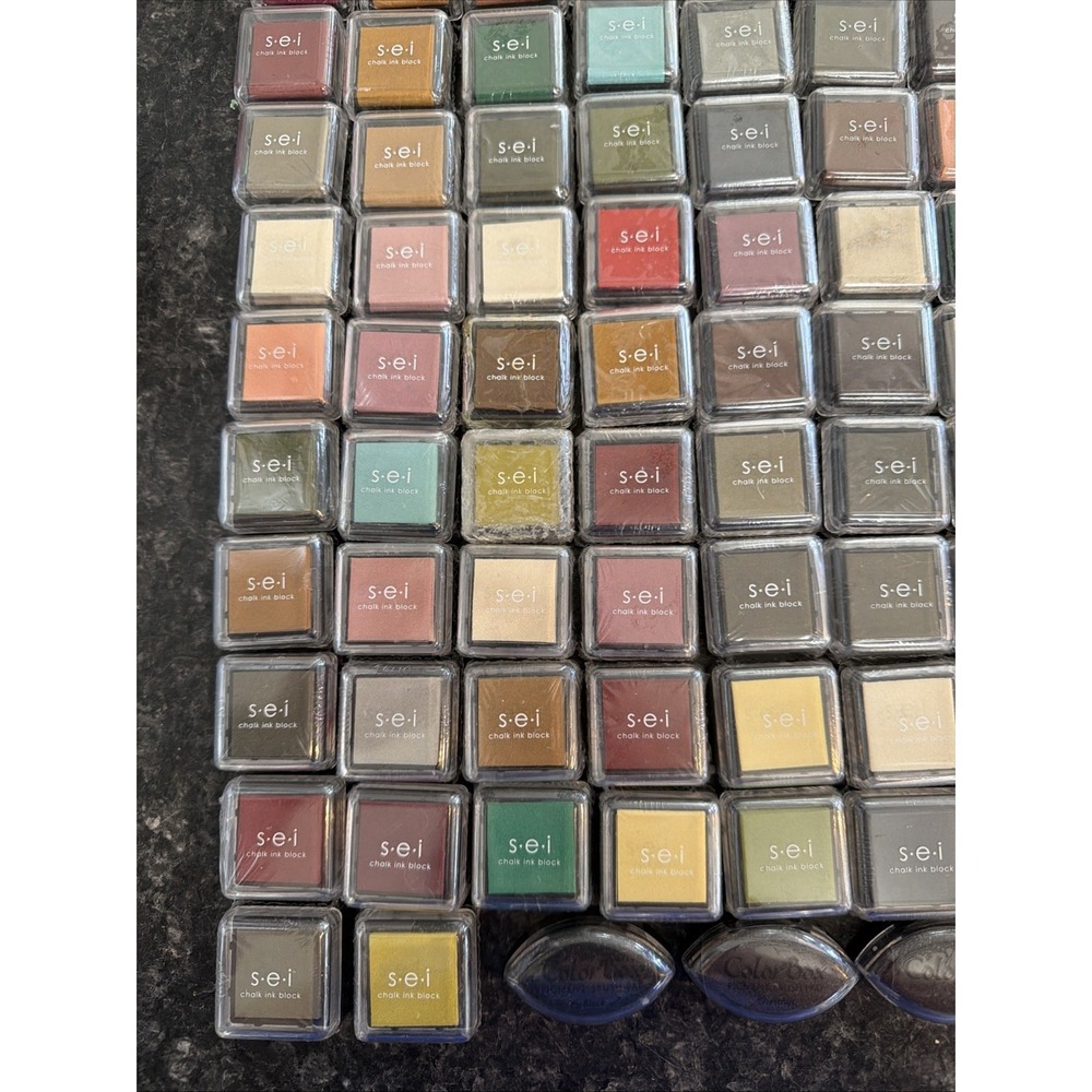 104 S.E.I. Chalk Ink Block Assorted Green Blue Grey NOS Conforms to ASTM D-4236 - Picture 5 of 5